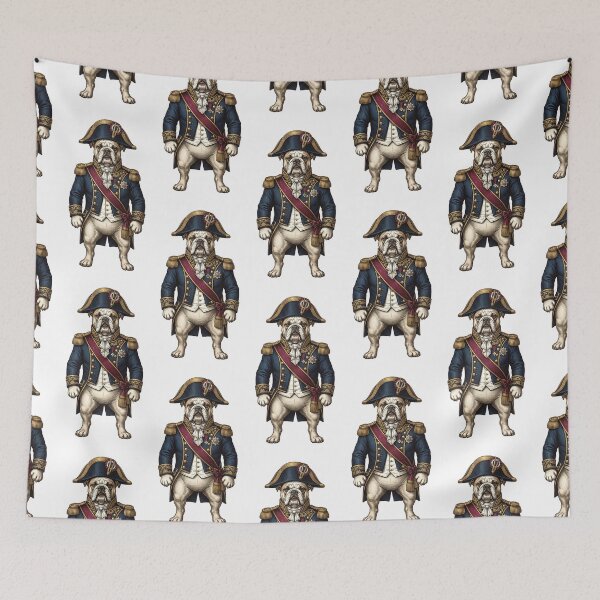Item preview, Napoleon Bulldog Vintage Military Portrait - Funny Historic Dog Art designed and sold by PictoVibe.