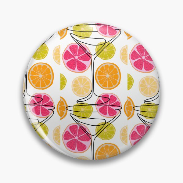Item preview, Neon Citrus Pattern and Abstract Cocktail Glass designed and sold by VibranPalette.