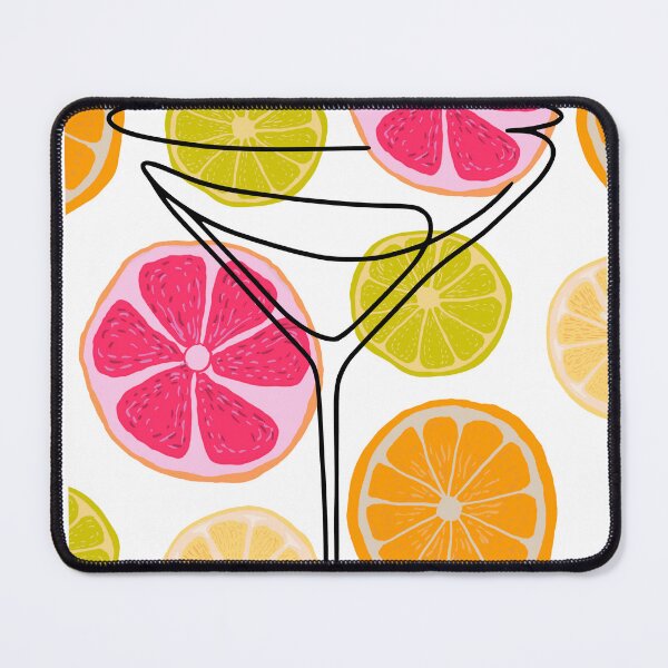Item preview, Neon Citrus Pattern and Abstract Cocktail Glass designed and sold by VibranPalette.
