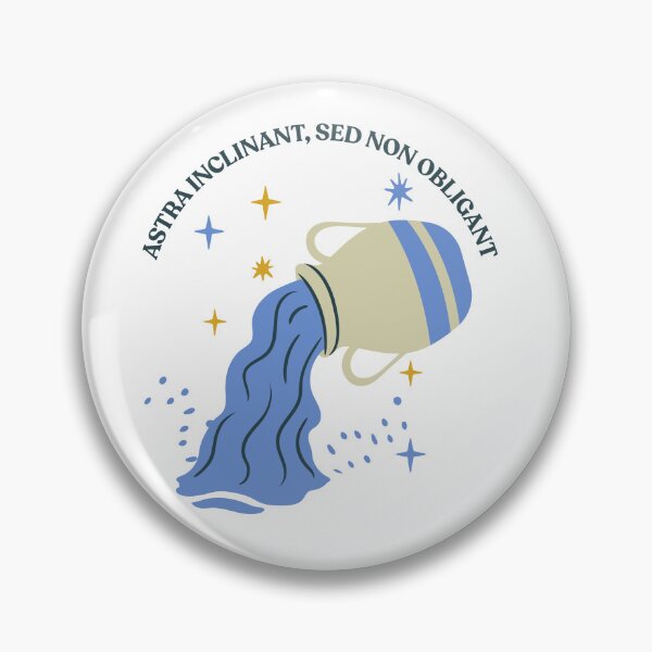 Item preview, Aquarius "The Stars Guide Us, They Do Not Bind Us" Astrological Symbol and Latin Motto  designed and sold by AnimaliaStar.