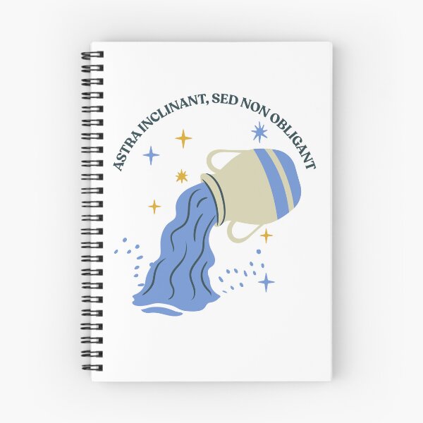 Item preview, Aquarius "The Stars Guide Us, They Do Not Bind Us" Astrological Symbol and Latin Motto  designed and sold by AnimaliaStar.