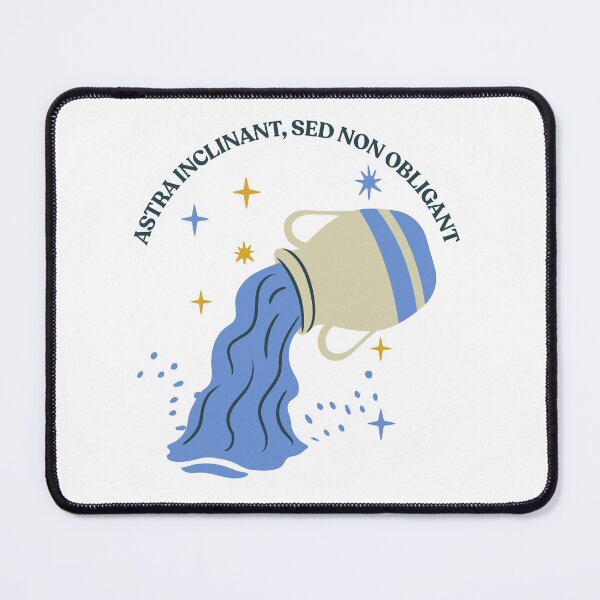 Item preview, Aquarius "The Stars Guide Us, They Do Not Bind Us" Astrological Symbol and Latin Motto designed and sold by AnimaliaStar.