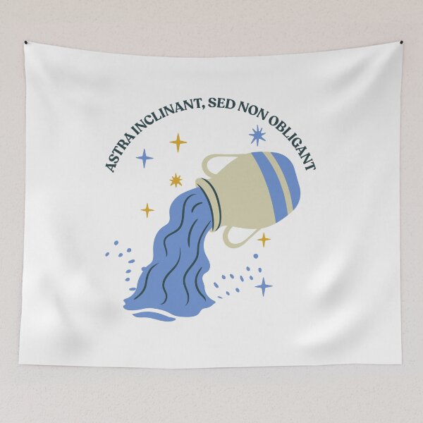 Item preview, Aquarius "The Stars Guide Us, They Do Not Bind Us" Astrological Symbol and Latin Motto  designed and sold by AnimaliaStar.