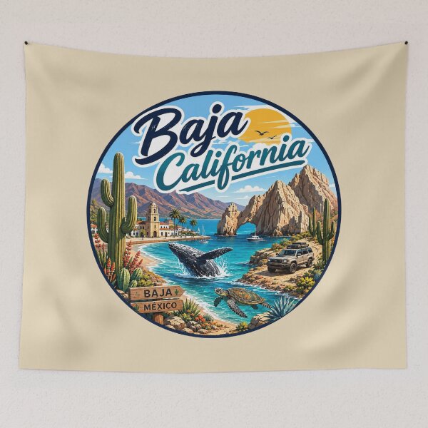 Item preview, Baja, California - Mexico Cabo Arch Coastal Desert Adventure designed and sold by Myra365Art.