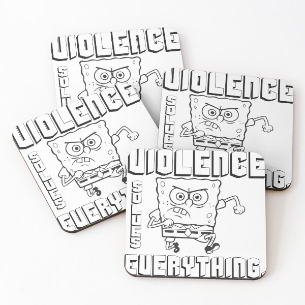 Item preview, Angry Sponge Meme - Violence Solves Everything Irony designed and sold by camp and cool.