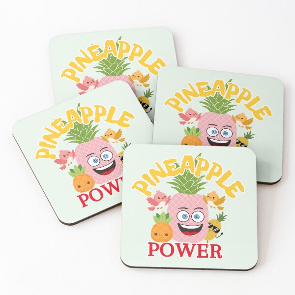 Item preview, Cute Pink Pineapple Power Cartoon Graphic designed and sold by SilverSeaBKK.
