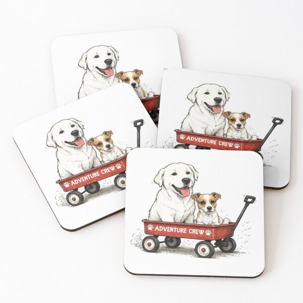 Item preview, Adventure Crew Dogs in Red Wagon designed and sold by MoonglowGraphic.