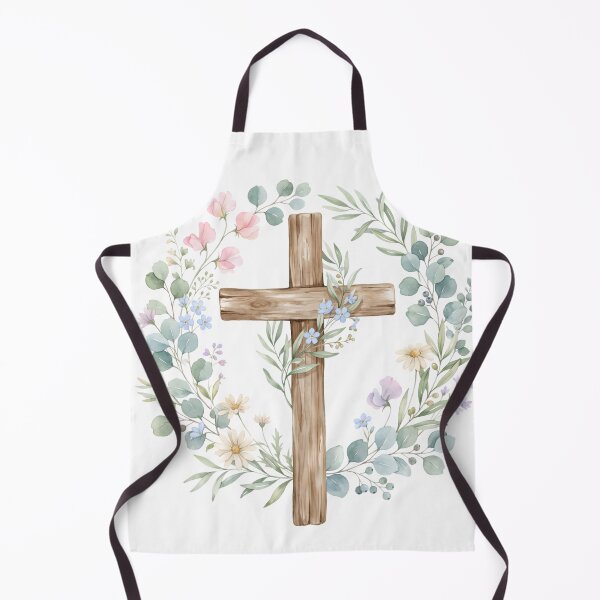 Item preview, Watercolor Floral Easter Cross Wreath designed and sold by RRRShop.