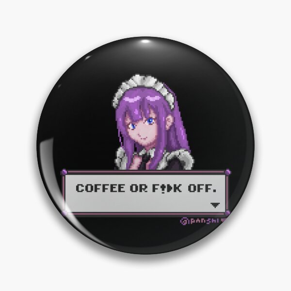 Item preview, Coffee or F!>k Off — Hiiko the Pixel Art Anime Maid designed and sold by panshi3799.