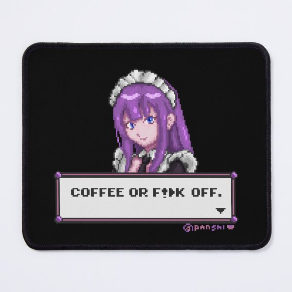 Item preview, Coffee or F!>k Off — Hiiko the Pixel Art Anime Maid designed and sold by panshi3799.