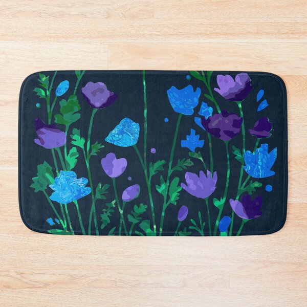 Item preview, Blue Purple Wildflower Stencil Art designed and sold by GAP90.
