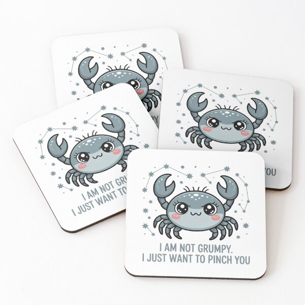 Item preview, Funny Cancer Zodiac Crab Sticker – I Am Not Grumpy I Just Want to Pinch You | Cute Astrology Design designed and sold by Cool-cat-art.