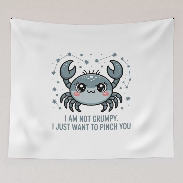 Item preview, Funny Cancer Zodiac Crab Sticker – I Am Not Grumpy I Just Want to Pinch You | Cute Astrology Design designed and sold by Cool-cat-art.