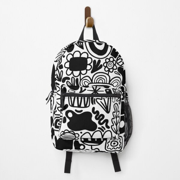 Item preview, Whimsical Floral Doodle Pattern - Bold Black and White designed and sold by SideFX Labs.