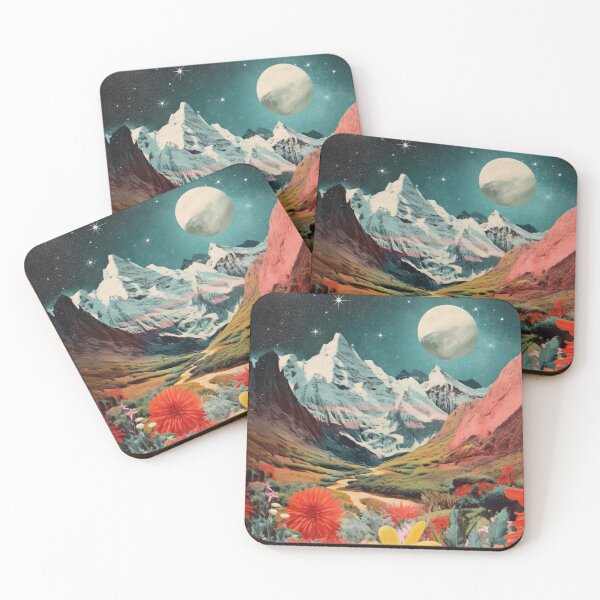 Item preview, Moonlit Mountain Flower Landscape designed and sold by LuminaPosters.