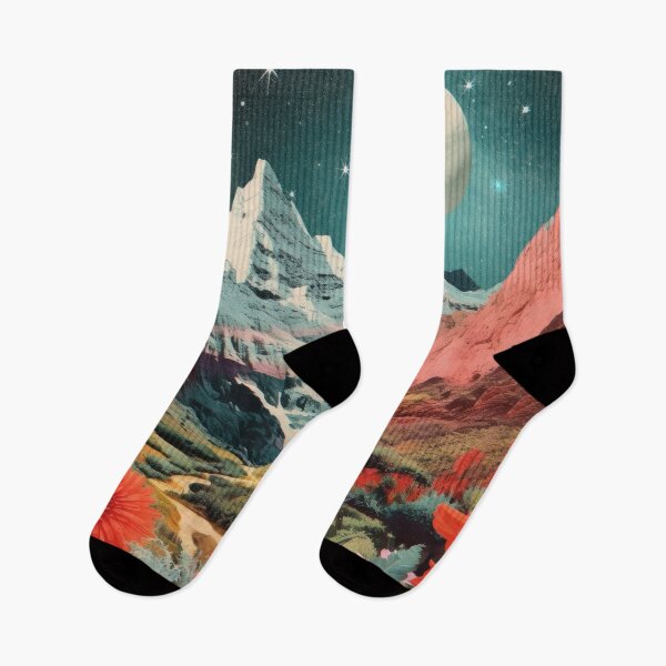 Item preview, Moonlit Mountain Flower Landscape designed and sold by LuminaPosters.