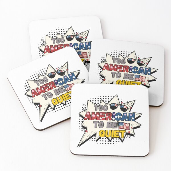 Item preview, Too American To Be Quiet Funny Patriotic Pop Art designed and sold by Sarah'sCreativeLab.