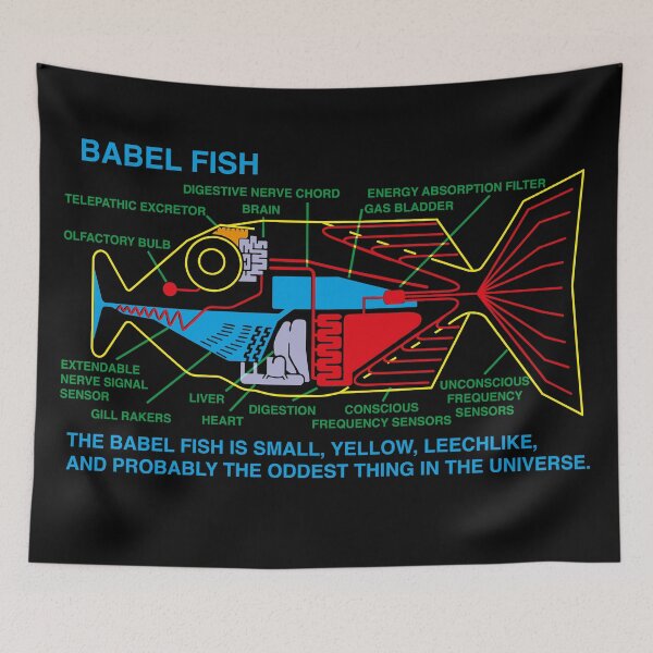 Item preview, NDVH Babel Fish H2G2 designed and sold by Nik’s T-Shirts.