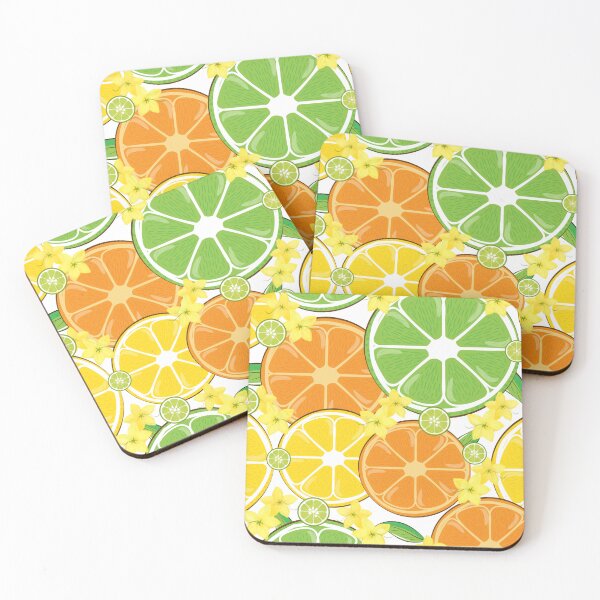 Item preview, Background of Tropical Citrus and Summer Flowers designed and sold by VibranPalette.