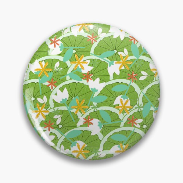 Item preview, Refreshing Pattern of Limes and Summer Wildflowers designed and sold by VibranPalette.
