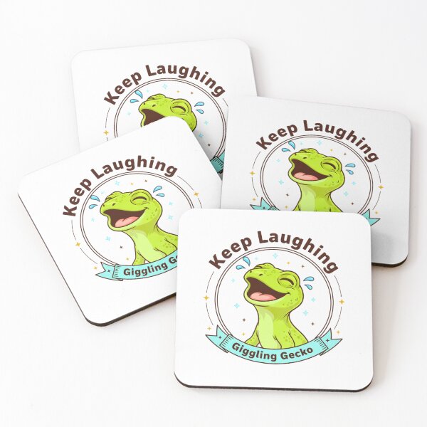 Item preview, Keep Laughing Giggling Gecko - Cute Cartoon Reptile Emblem designed and sold by TheSquirla.