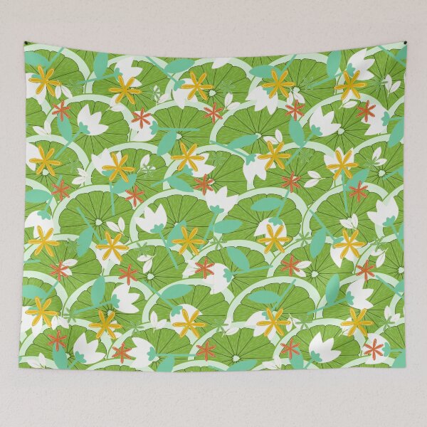 Item preview, Refreshing Pattern of Limes and Summer Wildflowers designed and sold by VibranPalette.