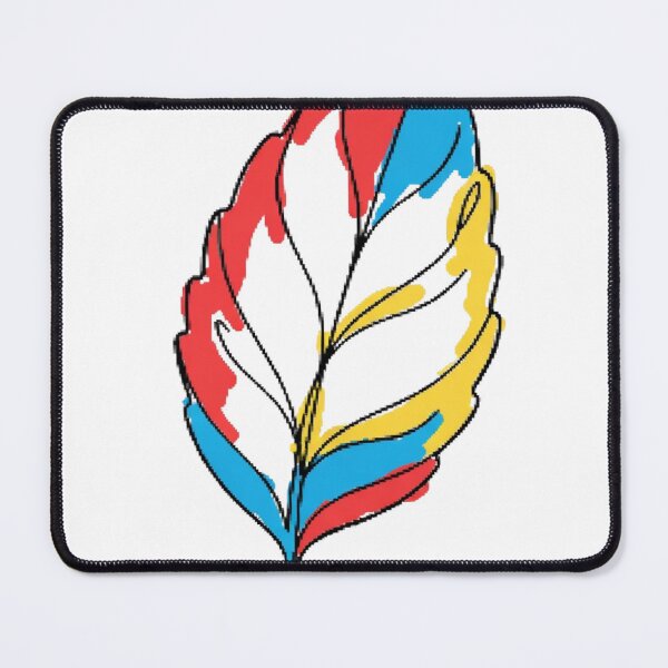 Item preview, Colorful Leaf Line Art Wall Print | Bold Primary Colors Decor designed and sold by RefreshPop Studio.