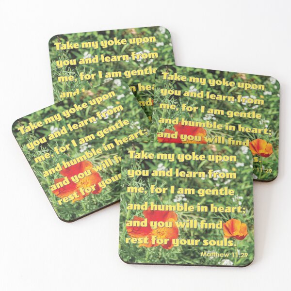 Item preview, Matthew 11 29 Take My Yoke Upon You - Inspirational Bible Verse designed and sold by InsprtnlArtbyDP.