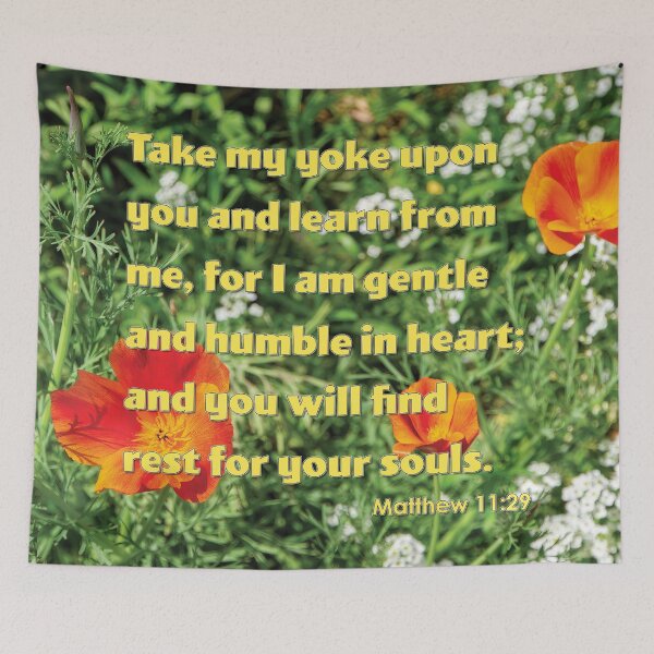 Item preview, Matthew 11 29 Take My Yoke Upon You - Inspirational Bible Verse designed and sold by InsprtnlArtbyDP.