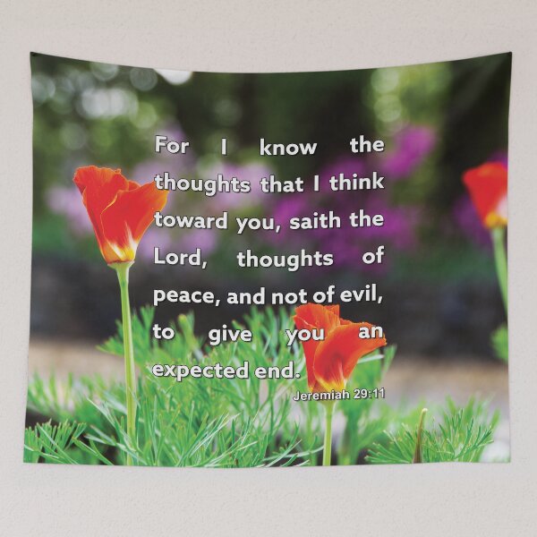 Item preview, Jeremiah 29 11 For I Know The Thoughts - Inspirational Bible Verse designed and sold by InsprtnlArtbyDP.