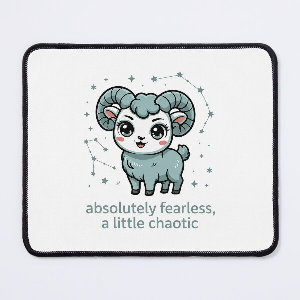 Item preview, Cute Aries Zodiac Ram – Absolutely Fearless A Little Chaotic Funny Astrology Sticker designed and sold by Cool-cat-art.