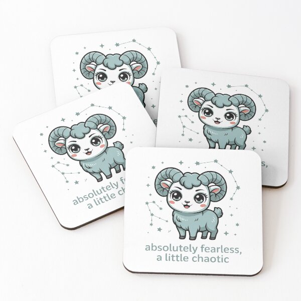Item preview, Cute Aries Zodiac Ram – Absolutely Fearless A Little Chaotic Funny Astrology Sticker designed and sold by Cool-cat-art.