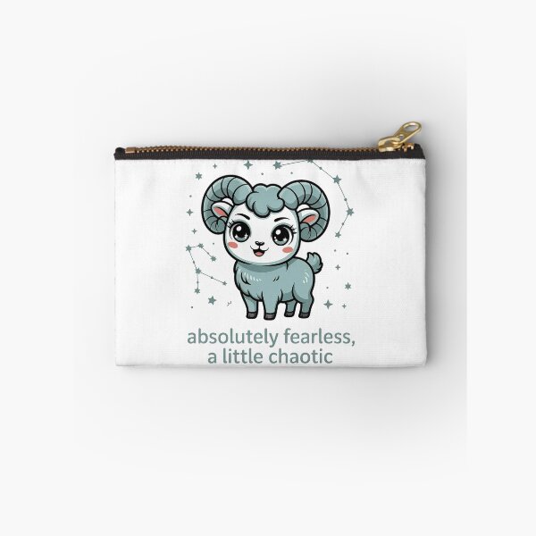 Item preview, Cute Aries Zodiac Ram – Absolutely Fearless A Little Chaotic Funny Astrology Sticker designed and sold by Cool-cat-art.
