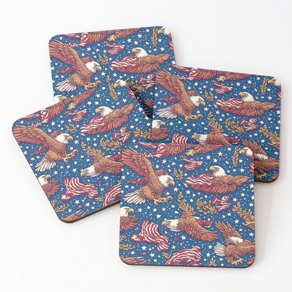 Item preview, Patriotic American Bald Eagle Seamless Pattern Red White and Blue designed and sold by dcohea.