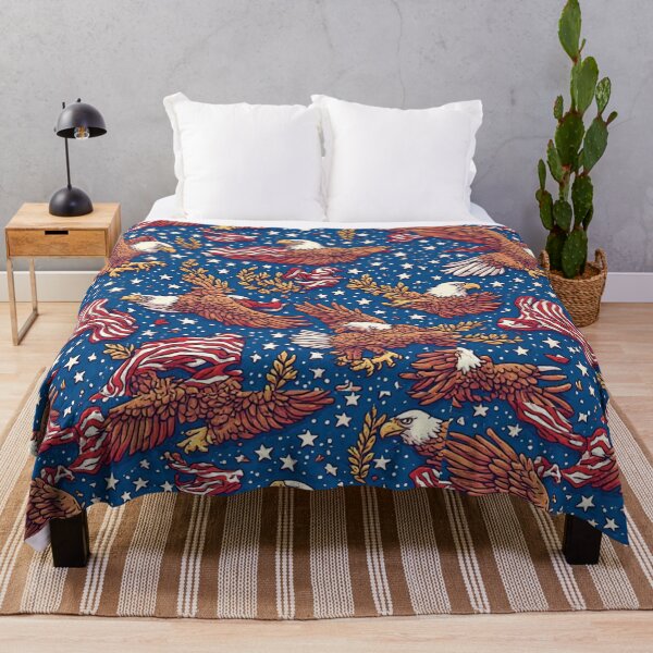 Item preview, Patriotic American Bald Eagle Seamless Pattern Red White and Blue designed and sold by dcohea.