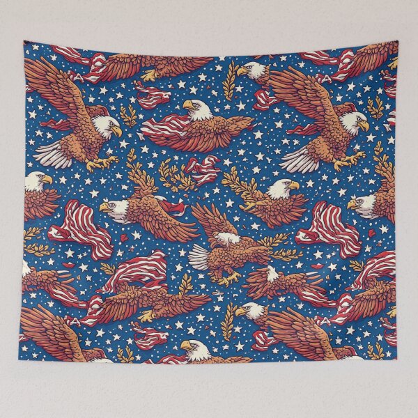 Item preview, Patriotic American Bald Eagle Seamless Pattern Red White and Blue designed and sold by dcohea.