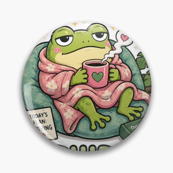 Item preview, Emotionally Amphibious – Cozy Frog Meme Sticker designed and sold by Naturalite19.