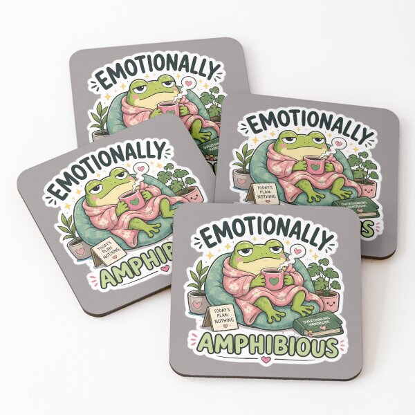 Item preview, Emotionally Amphibious – Cozy Frog Meme Sticker designed and sold by Naturalite19.
