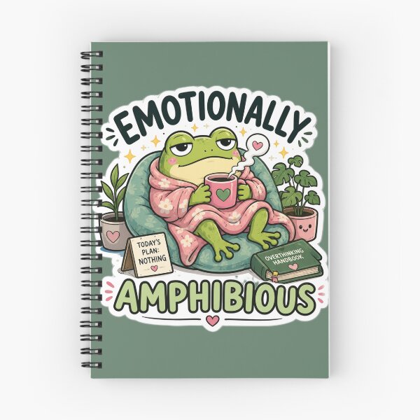Item preview, Emotionally Amphibious – Cozy Frog Meme Sticker designed and sold by Naturalite19.