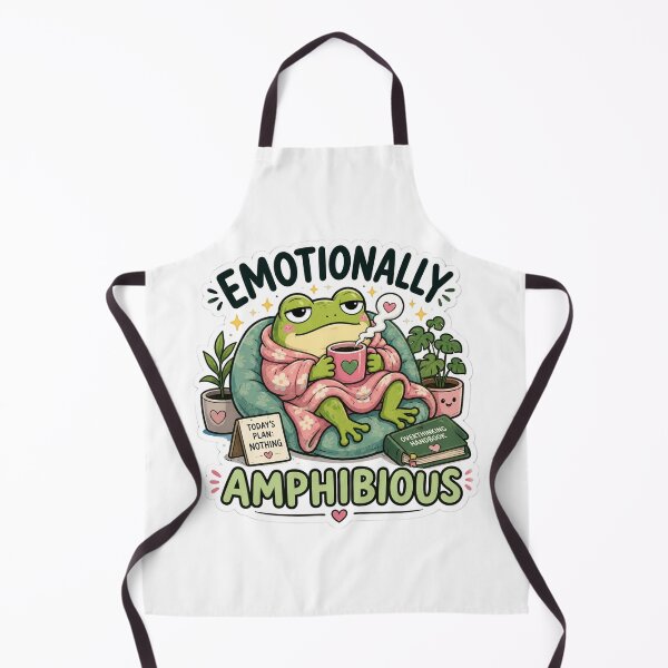 Item preview, Emotionally Amphibious – Cozy Frog Meme Sticker designed and sold by Naturalite19.
