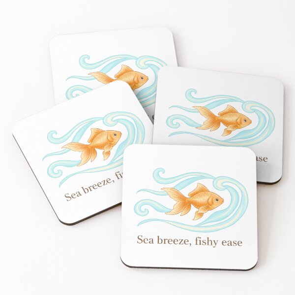 Item preview, Luxury Minimalist Goldfish - Serene Coastal Art designed and sold by TheSquirla.