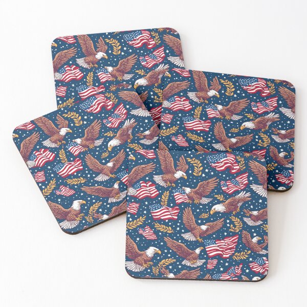 Item preview, American Bald Eagle Seamless Pattern Red White and Blue designed and sold by dcohea.