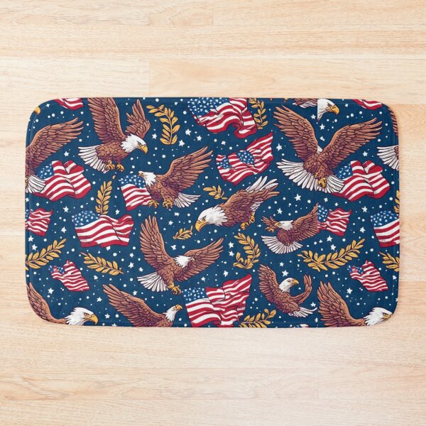 Item preview, American Bald Eagle Seamless Pattern Red White and Blue designed and sold by dcohea.