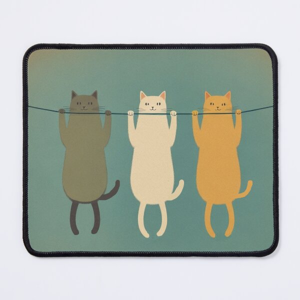 Item preview, Hanging Cats Trio - Cute Minimal Cat Illustration designed and sold by LEO'S CREATURE れおずくりーちゃー.