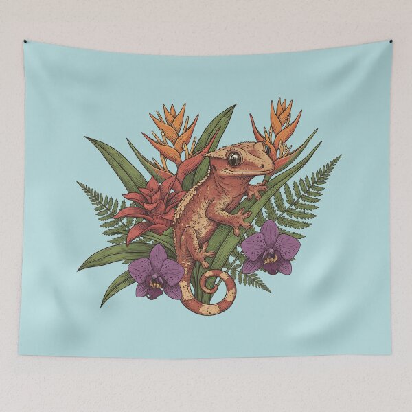 Item preview, Crested Gecko Pet Reptile Rainforest Flora designed and sold by BirdsnStuff.