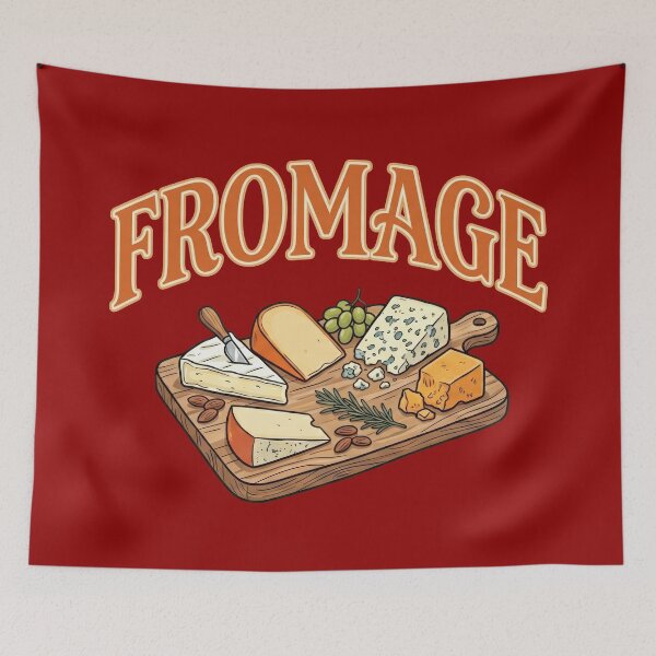 Item preview, Vintage Fromage French Cheese Charcuterie Graphic Design designed and sold by Terry Bain.