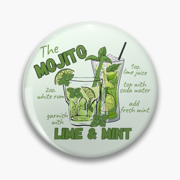 Item preview, The Mojito Cocktail Recipe Illustrated Art designed and sold by SilverSeaBKK.