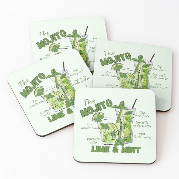 Item preview, The Mojito Cocktail Recipe Illustrated Art designed and sold by SilverSeaBKK.