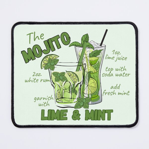 Item preview, The Mojito Cocktail Recipe Illustrated Art designed and sold by SilverSeaBKK.