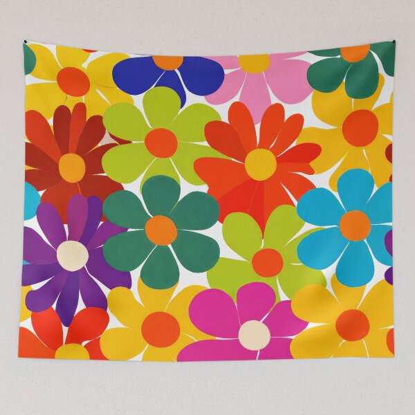 Item preview, Retro 1960's Flower Power Pattern Hippie Art Designs  designed and sold by DEC02.